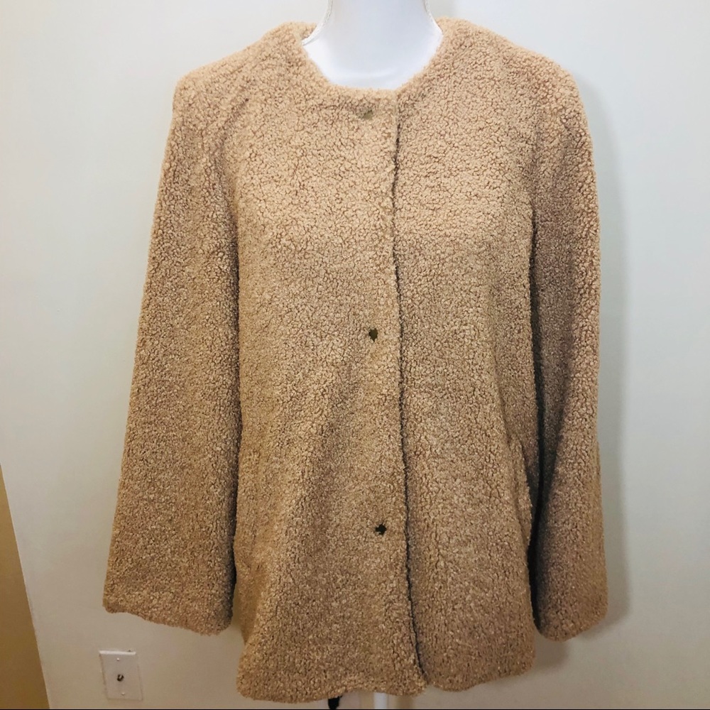 NWT Sanctuary camel teddy jacket size L